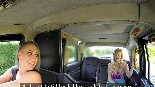 FemaleFakeTaxi Lesbian Encounter for Posh Student