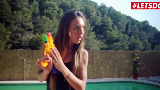 AGirlKnows - Katrin Tequila & Veronica Clark Russian Teen Outdoor Lesbian Pool Sex