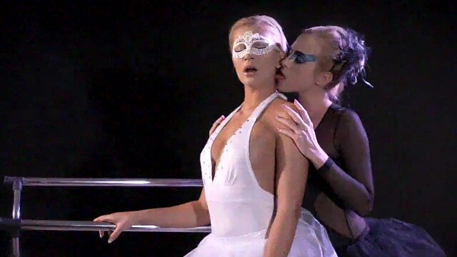 Lesbian seduction of bubble butt blonde ballet student - halloween - Lesbea