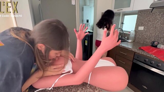 My hot tongue penetrates the breasts of the Zelex doll