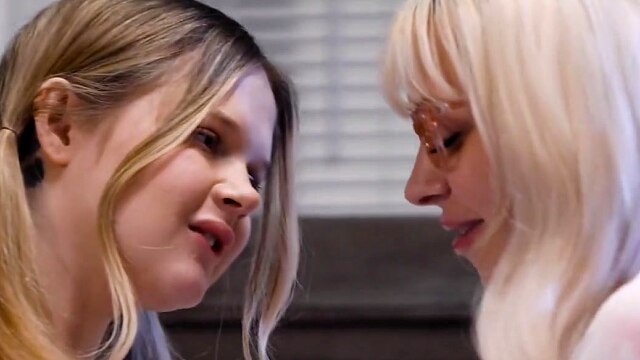 Curious Petite Coco Lovelock Gives Her Bestie a Massage Before Taking Each Other's Virginity