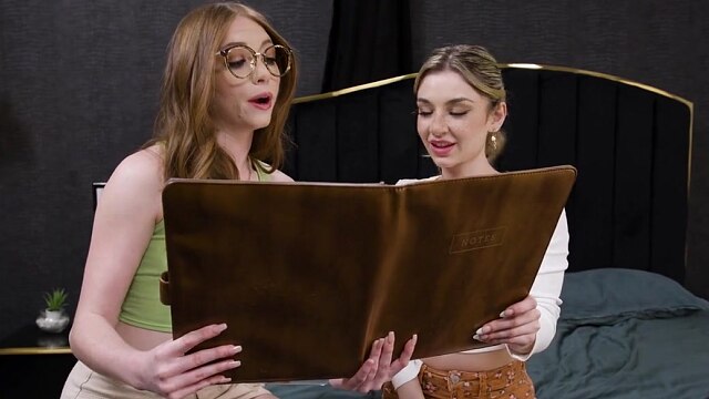 GIRLSWAY - Horny Petite Myra Moans Is Caught Masturbating by Bestie Demi Hawks during Study Session