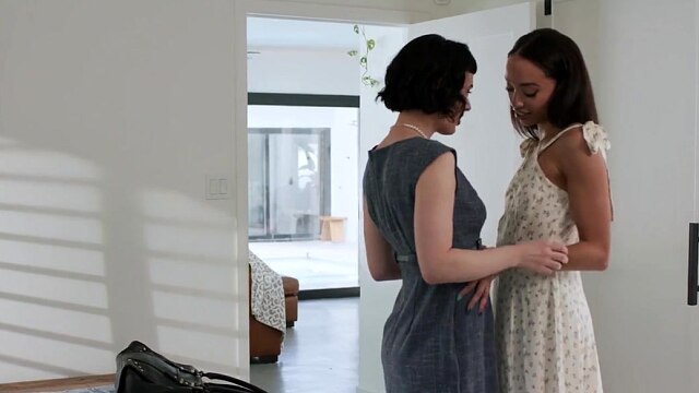 GIRLSWAY - Busty Olive Glass & Petite Alexis Tae Take Turns Fucking Each Other With Strap-on