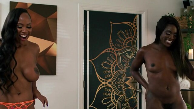 ALL GIRL MASSAGE - Hot Ebony Threesome With Two Administrative Assistant August Skye And Ana Foxxx