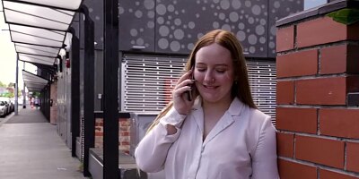 Curly redhead squirts during lesbian finger fucking