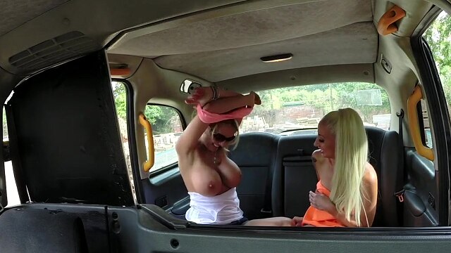 FemaleFakeTaxi Busty tattooed sexy lesbians fuck in cab