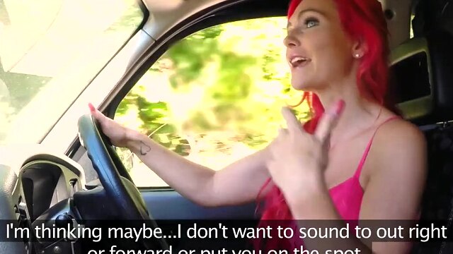 FemaleFakeTaxi Lesbian cab driver finger fucks tv babe in forest