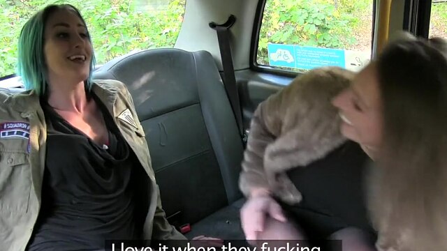 FemaleFakeTaxi Female lesbian cabbies get downright dirty