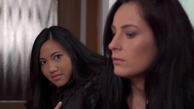 Asian gives Erotic Massage to LESBIAN COUPLE and gets into THREESOME - FakeHub Full Video