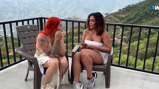 Two Latinas, a Redhead, and Another Brunette Put Dildos in Their Pussies