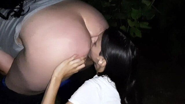 Stranger girl on the first date licked me in the forest - Lesbian illusion