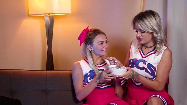 Lesbian Cheerleader Rimmed & Fucked With Dildo - GirlfriendsFilms