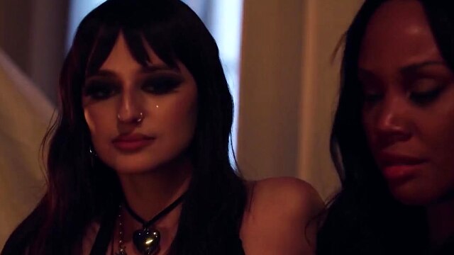 GIRLSWAY - Goth Girl Lana Smalls & BFF August Skye Are Fingered By Wild Ghost MILF Penny Barber
