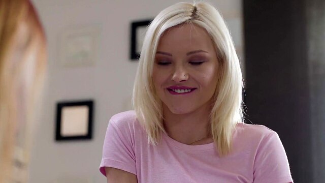 Cute redhead is distracted from her studies by sexy blonde who licks her pussy