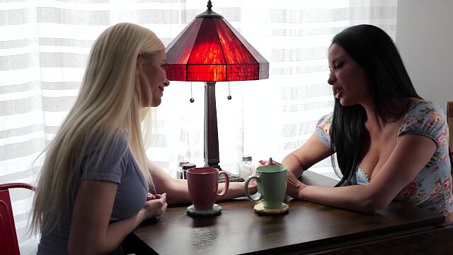 Lingerie Clad Anissa Kate Tempts Serene Siren in a Steamy, Guilt-Fueled Lesbian Tryst
