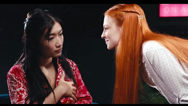 Lesbian Redhead Freezes Time And Makes Asian Babe Her Sex Slave - Lezdom Hardcore Sex